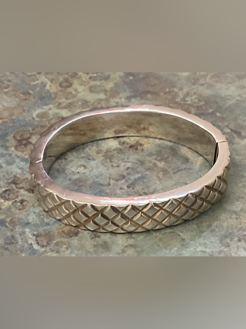 Gold-Tone Textured Bangle Bracelet - Women Jewelry